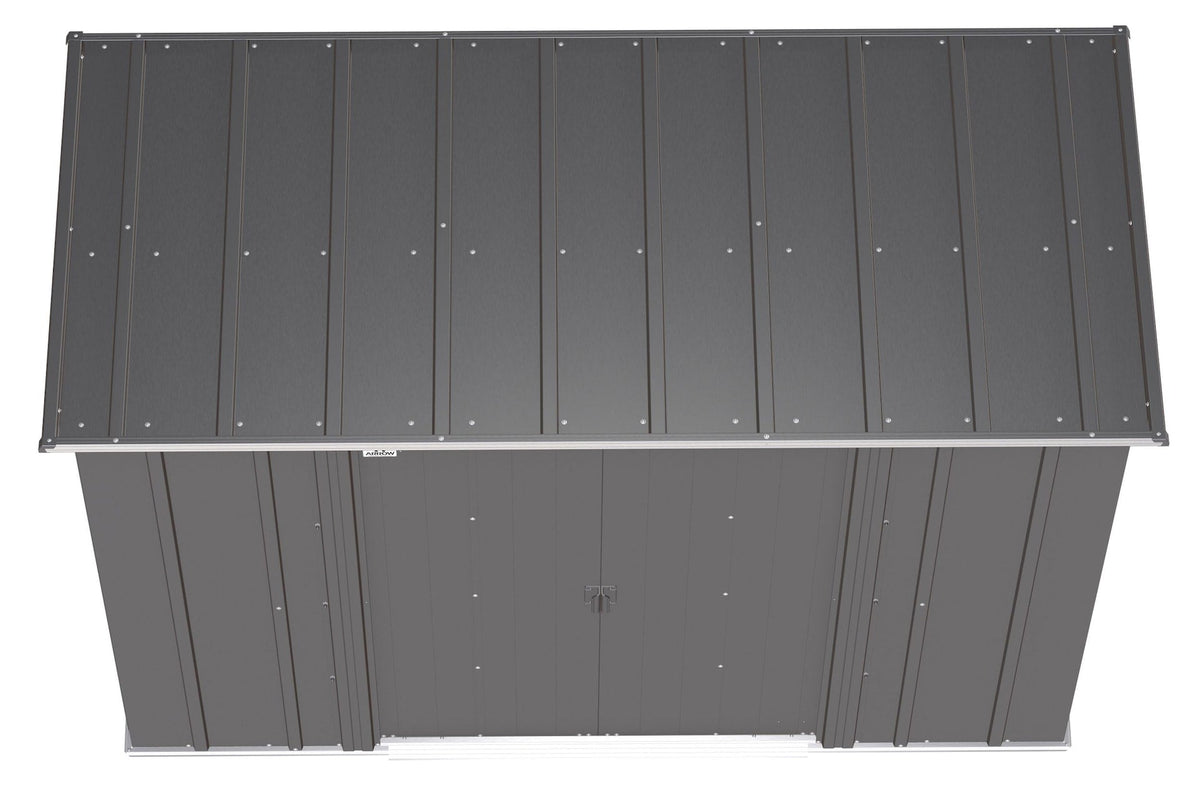 Arrow Classic Galvanized Steel Storage Shed, Charcoal, 8-ft x 4-ft