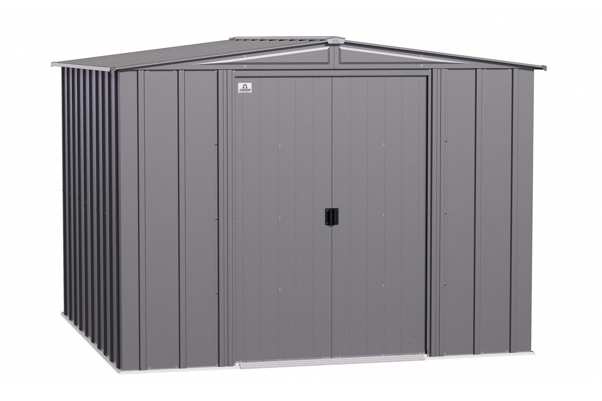 Arrow Classic Galvanized Steel Storage Shed, Charcoal, 8-ft x 8-ft
