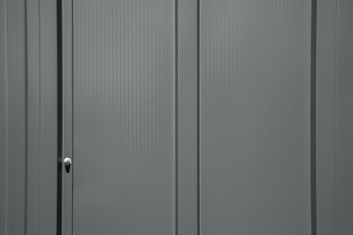 Arrow Classic Galvanized Steel Storage Shed, Charcoal, 8-ft x 8-ft