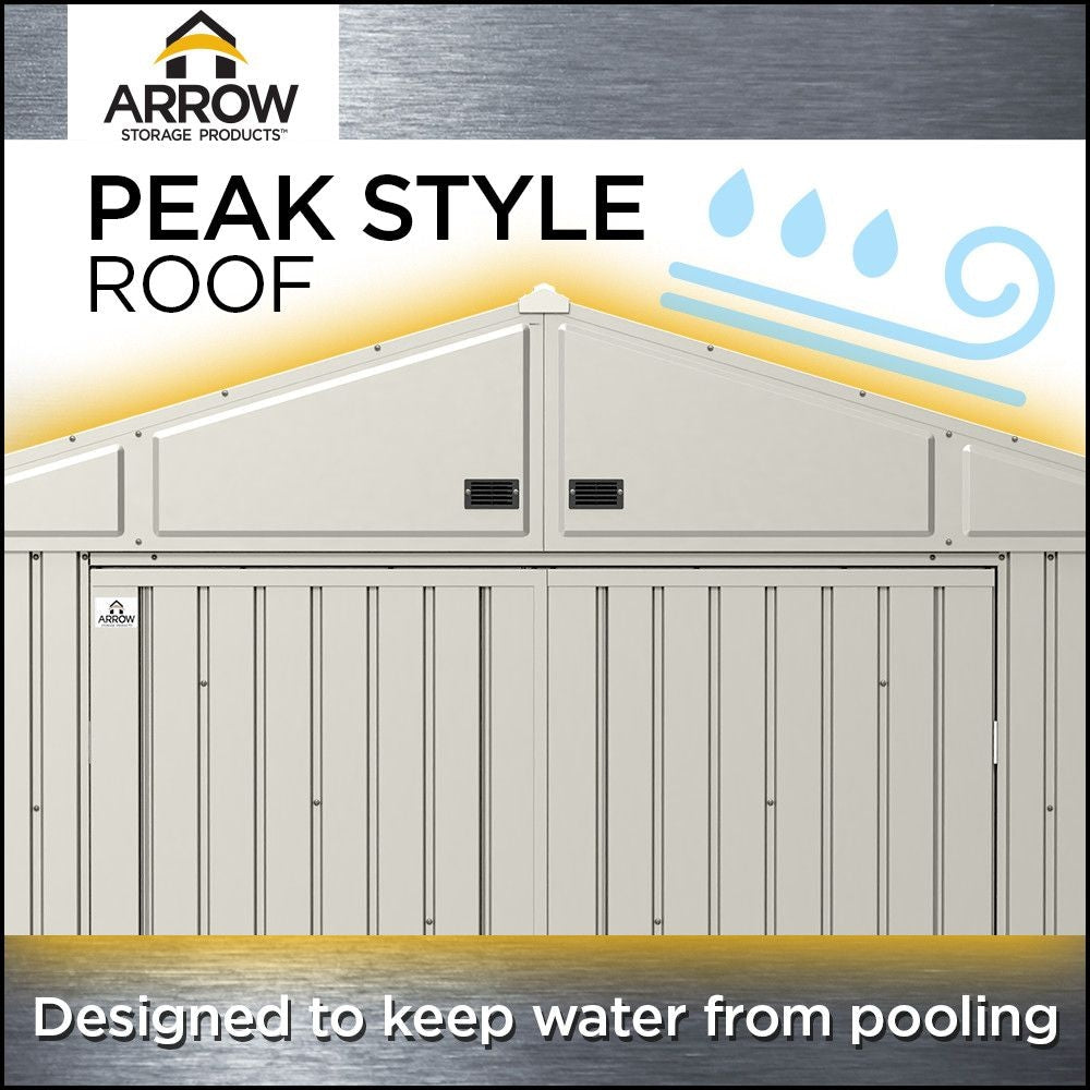 Arrow Elite 10x14-ft Cool Grey Corrosion-Resistant Steel Shed