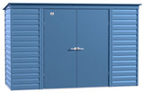 Arrow Select Galvanized Steel Storage Shed, Blue Grey, 10-ft x 4-ft