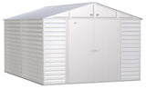 Arrow Select Galvanized Steel Storage Shed, Flute Grey, 10-ft x 14-ft