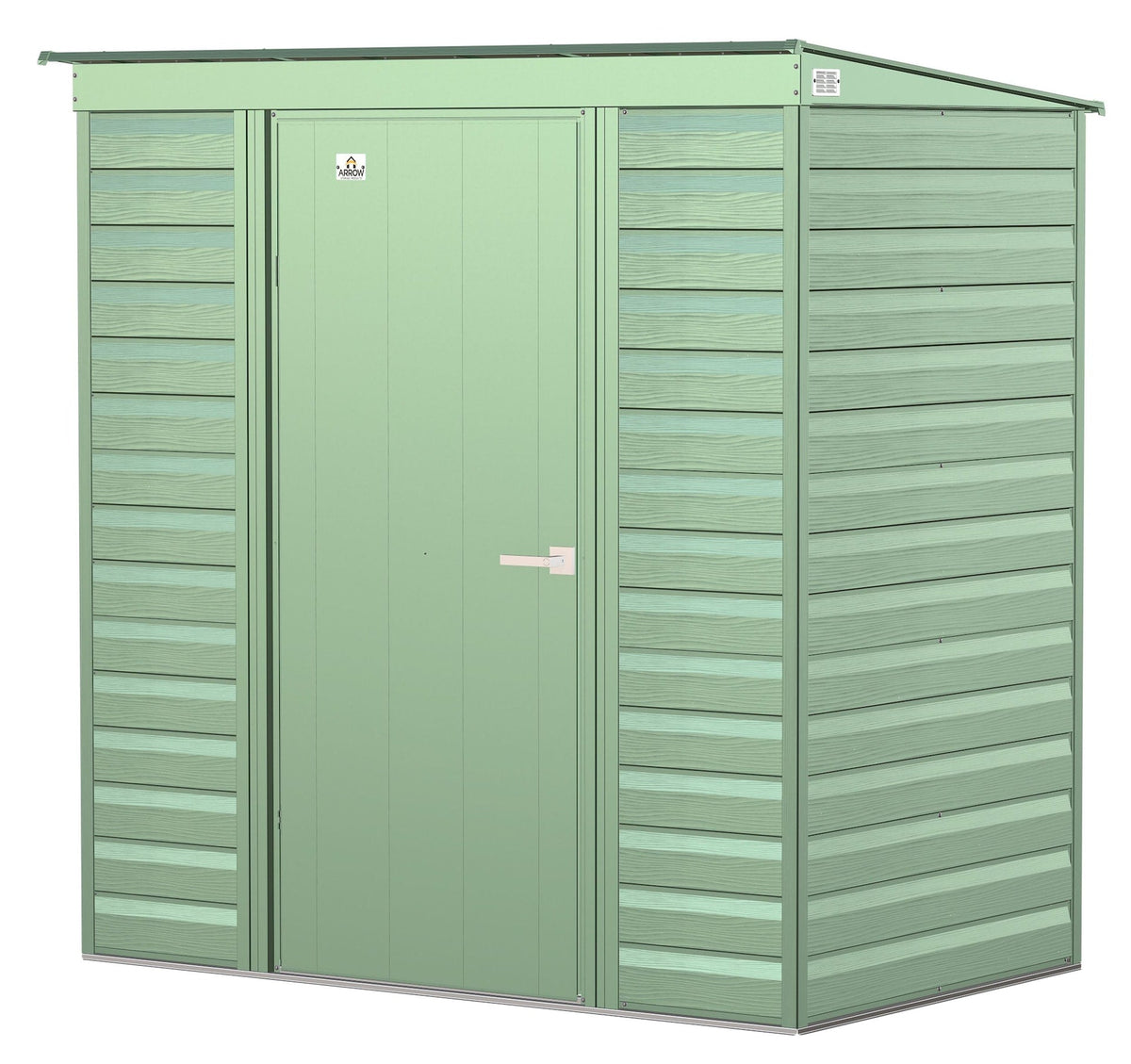 Arrow Select Galvanized Steel Storage Shed, Sage Green, 6-ft x 4-ft