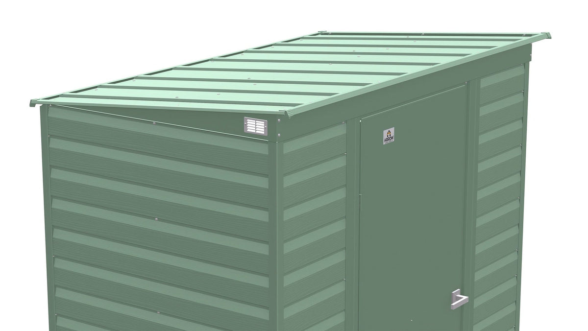 Arrow Select Galvanized Steel Storage Shed, Sage Green, 6-ft x 4-ft
