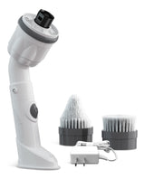 Max Powerful Handheld Scrubber with 2 Brush Heads, Compact, White