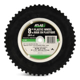 Atlas Plastic Lawn Mower Replacement Wheel with Geared Tread, 8-in x 1.75-in