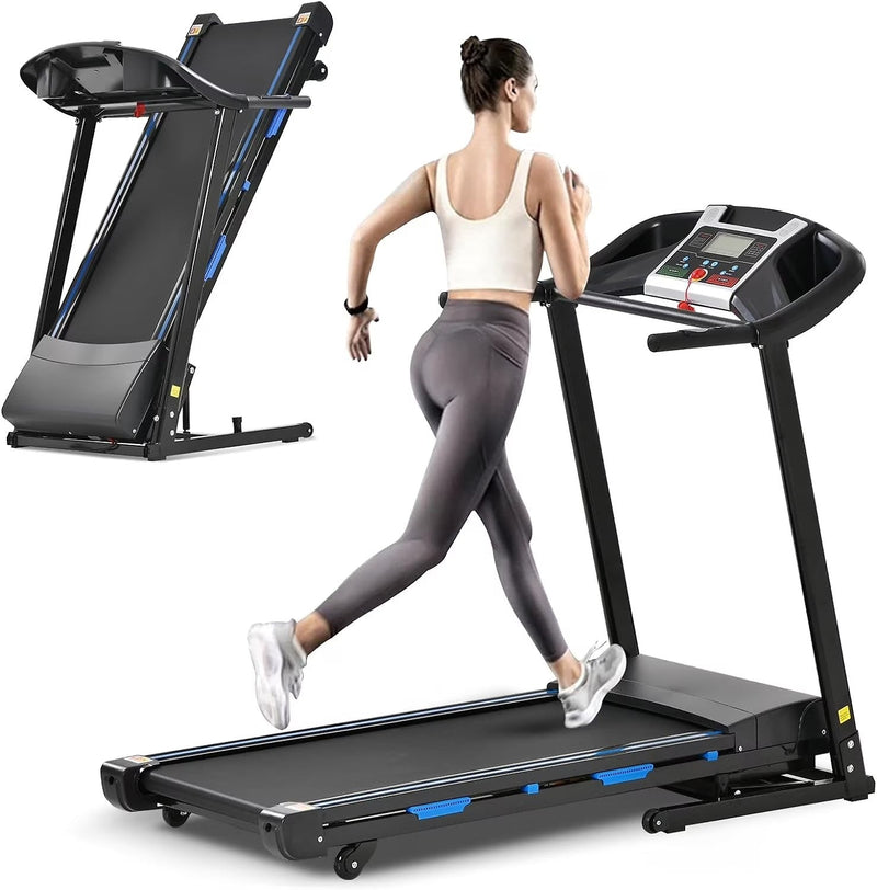 3.5HP Folding Treadmill with 15% Auto Incline 12 Preset Programs for Running Walking Exercise, 330LB Capacity, Double Running Board Shock... D71