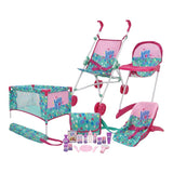 3-in-1 Kids' Doll Playset with 15 Accessories