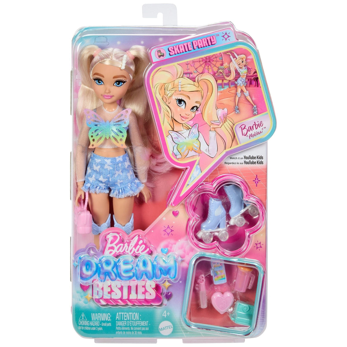 Dream Besties Skate Party Core Fashion Doll for Ages 4+, Assorted Styles