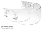 Pro-Clip Straight Hockey Helmet Visor Replacement without Clips, Junior/Senior, Clear, 2-pk