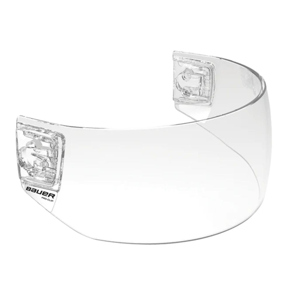Pro-Clip Straight Hockey Helmet Visor with Clips, Junior/Senior, Clear