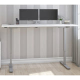 Bestar Upstand 76.2 cm x 182.9 cm (30 in. x 72 in.) Height Adjustable Desk with Dual Monitor Arm