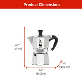 Moka Pot with Ergonomic Anti-Scale Handle, 3-Cup