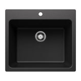 Liven 25-in Single Bowl Dual Mount Laundry Sink, Anthracite