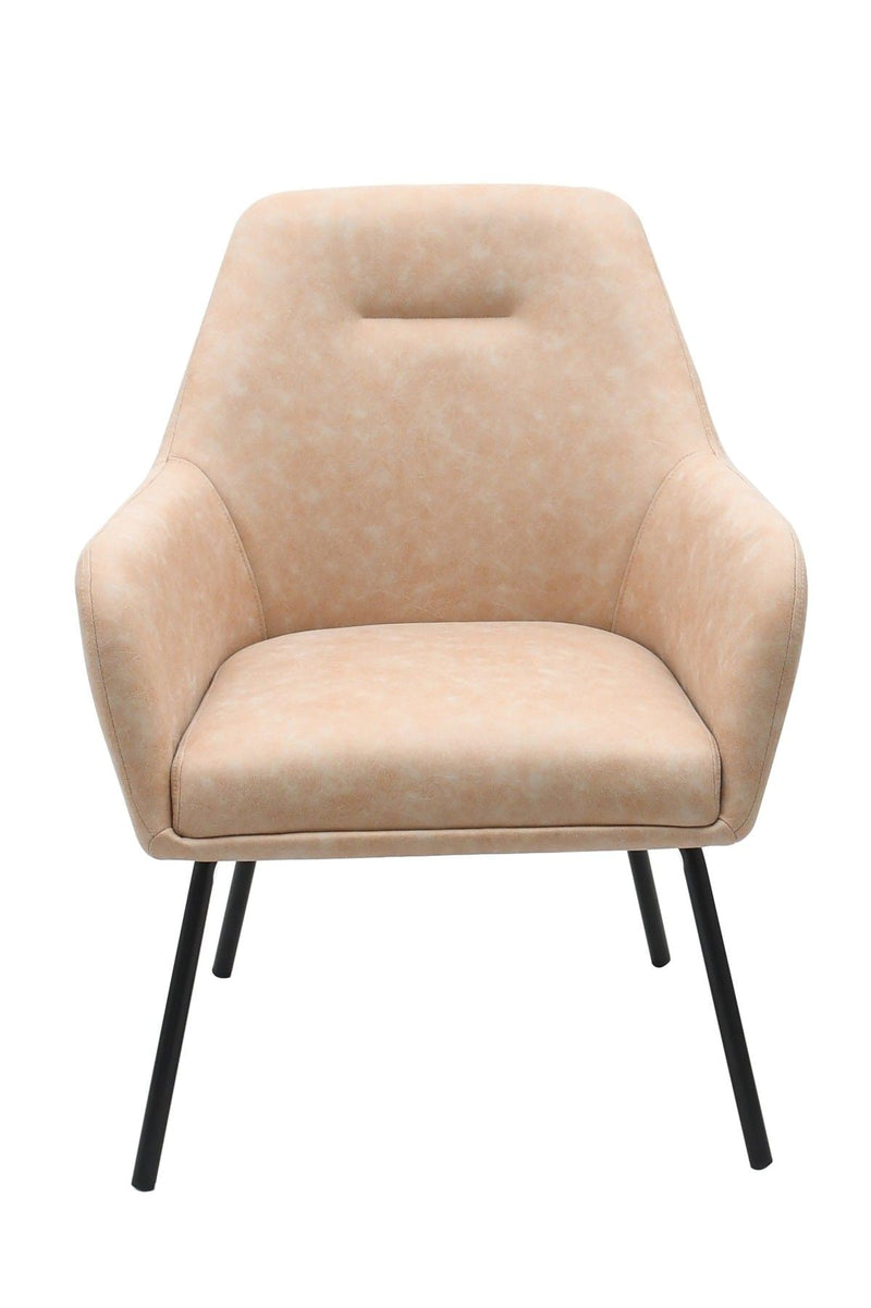 Vintage Beige Tufted Fabric Upholstered Dining Chair O6450