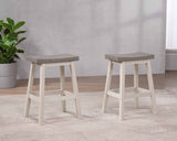 Asher Grey/White Backless Counter/Bar Stool, 2-pc