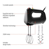 MultiMix 2 5-Speed Hand Mixer, Includes MultiWhisk Beater, 250W, Black