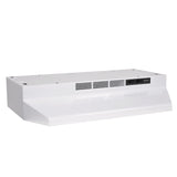 BU2 Series 230CFM Under Cabinet Kitchen Exhaust Fan Range Hood, White, 24-in