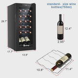Zimtown 1.8Cu.Ft 18Bottle Compressor Wine Cooler Refrigerator Freestanding Compact Mini Wine Fridge