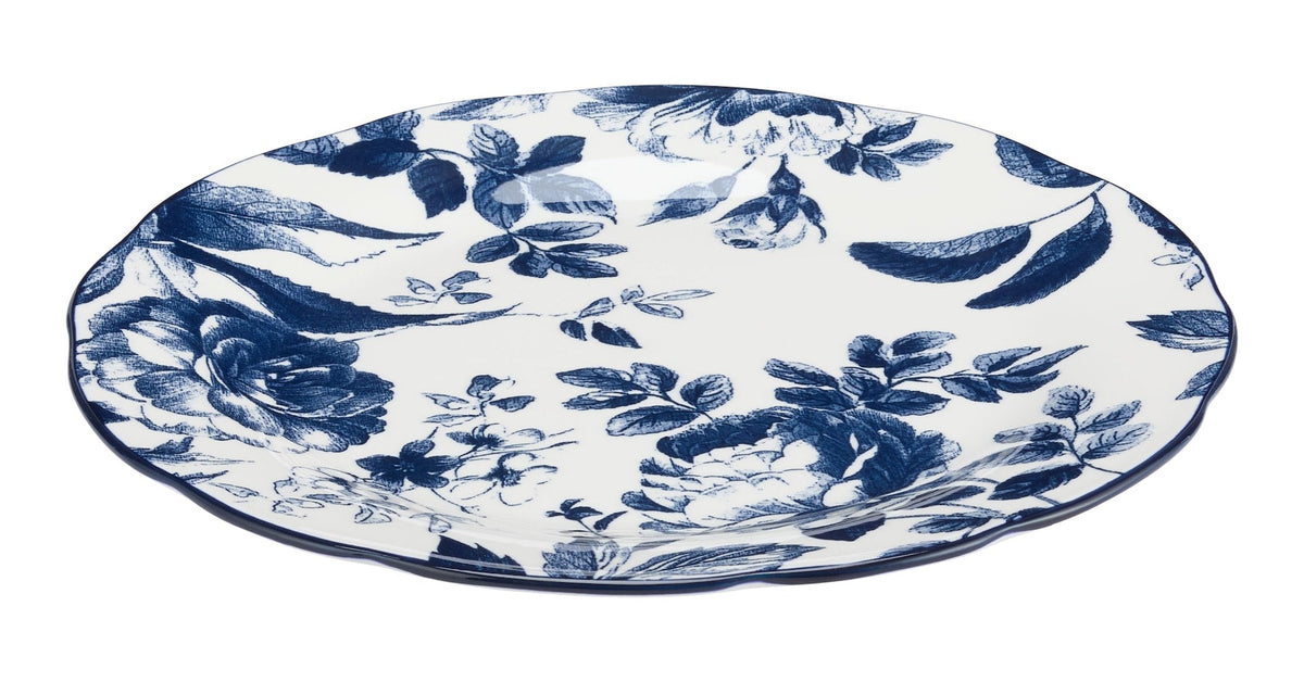 CANVAS Augusta Stoneware Dinner Plate, 1-pc, White/Blue Floral