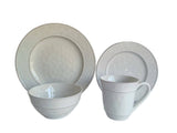 CANVAS Gablehurst Stoneware Dinnerware Set with Mugs, Serves 4, 16-pc, Cream Reactive Glaze
