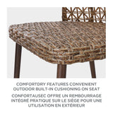 CANVAS Grayling Wicker Outdoor Patio Chat Set with Padded Cushions, Brown, 3-pc