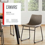 Canvas Scottie Modern Fabric Dining Chair, Dark Grey