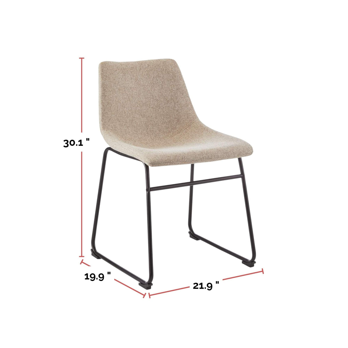 Canvas Scottie Modern Fabric Dining Chair, Dark Grey