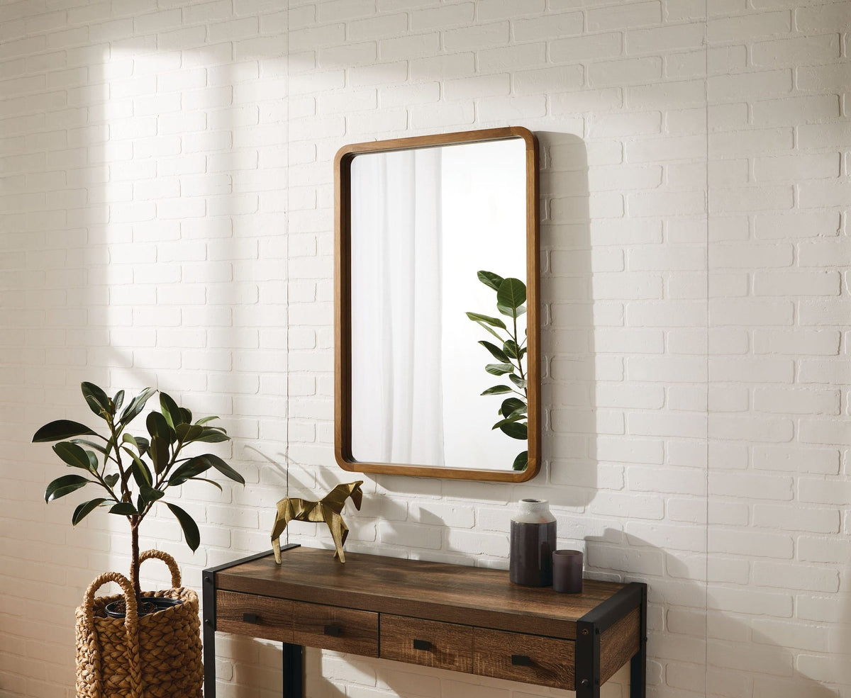 CANVAS Springside Pearwood Rectangular Wall Mirror, Brown, 24 x 36-in
