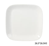 CANVAS Square Stoneware Dinner Plate, 10-in, White