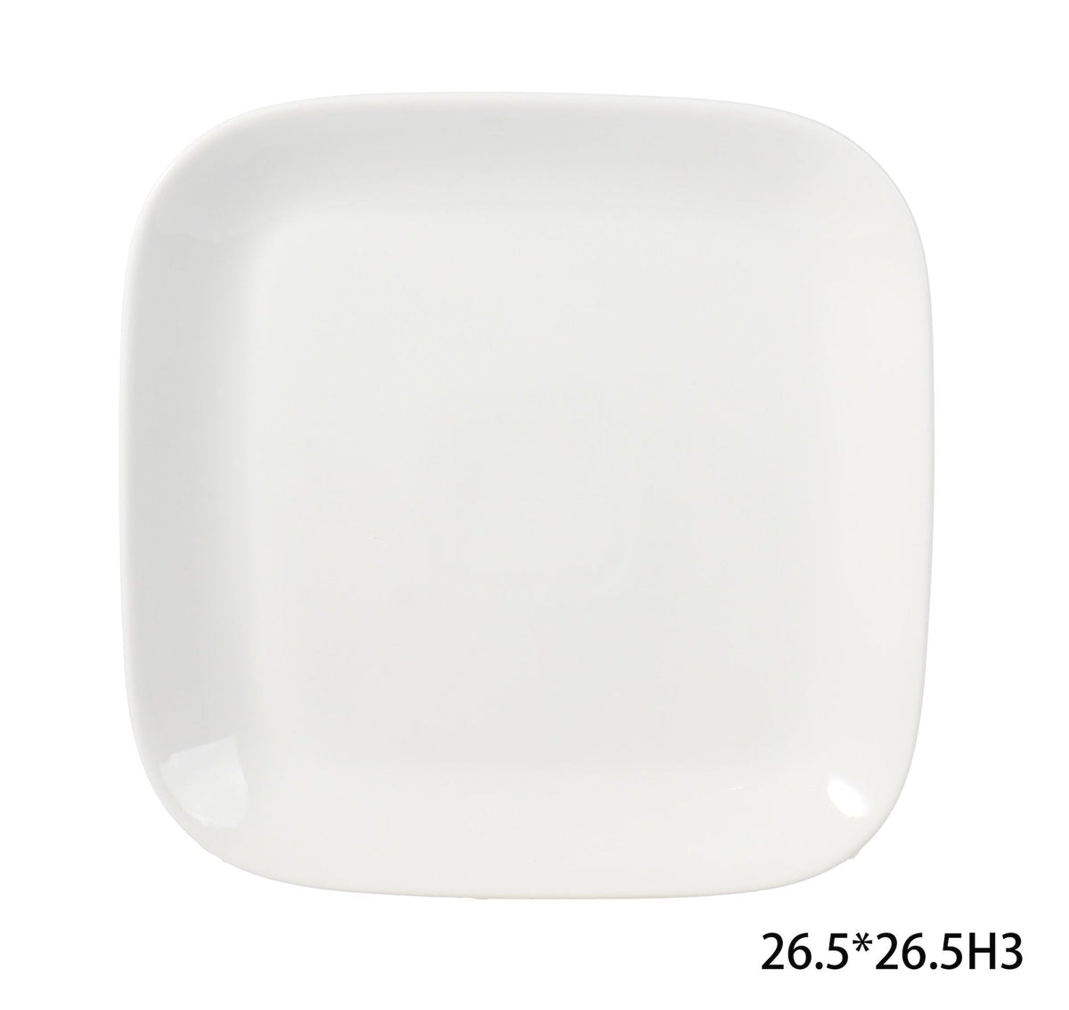 CANVAS Square Stoneware Dinner Plate, 10-in, White