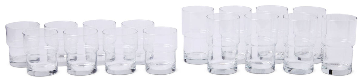 CANVAS Stacking Glassware Tumbler Set, 12 & 16 oz, 16-pc