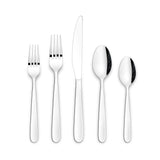 CANVAS Wembury Scoop Handle Flatware Set, Stainless Steel, Serves 10, 50-pc