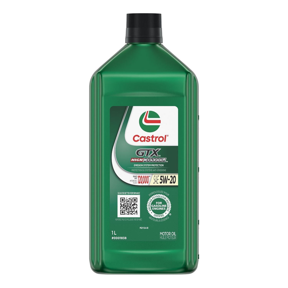 GTX High Mileage 5W20 Conventional Engine/Motor Oil, 1-L