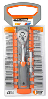 Certified Socket and Ratchet Set, 29-pc