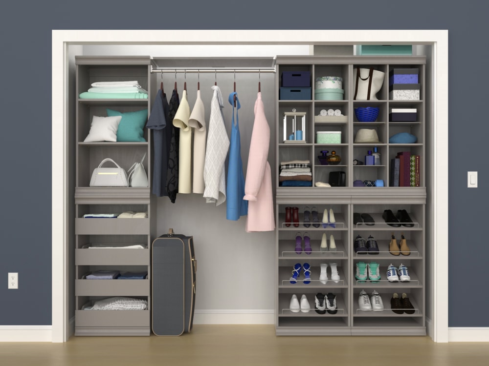 Modular Stackable Closet Storage Shelf Unit, Taupe