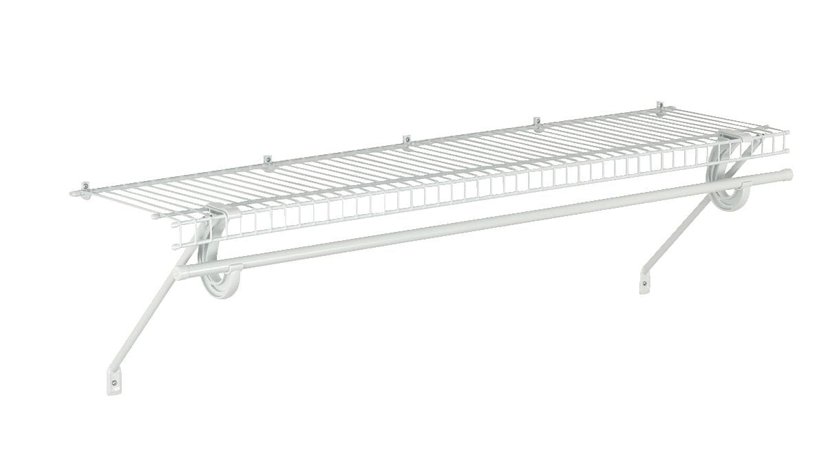Superslide Wall Shelf Kit with Installation Hardware, 4-ft x 12-in