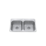 31x20x8-in Brushed Satin Stainless Steel Drop-in Sink