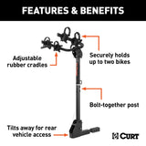 18021 Hitch Mounted Bike Rack, Fits 1-1/4" and 2" Receiver, 2 Bikes