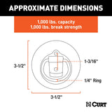 83710 1-1/8-in x 1-5/8-in Recessed Tie-Down Ring (1000-lb, Clear Zinc)