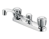 Double Handle Metal Kitchen Faucet, Chrome