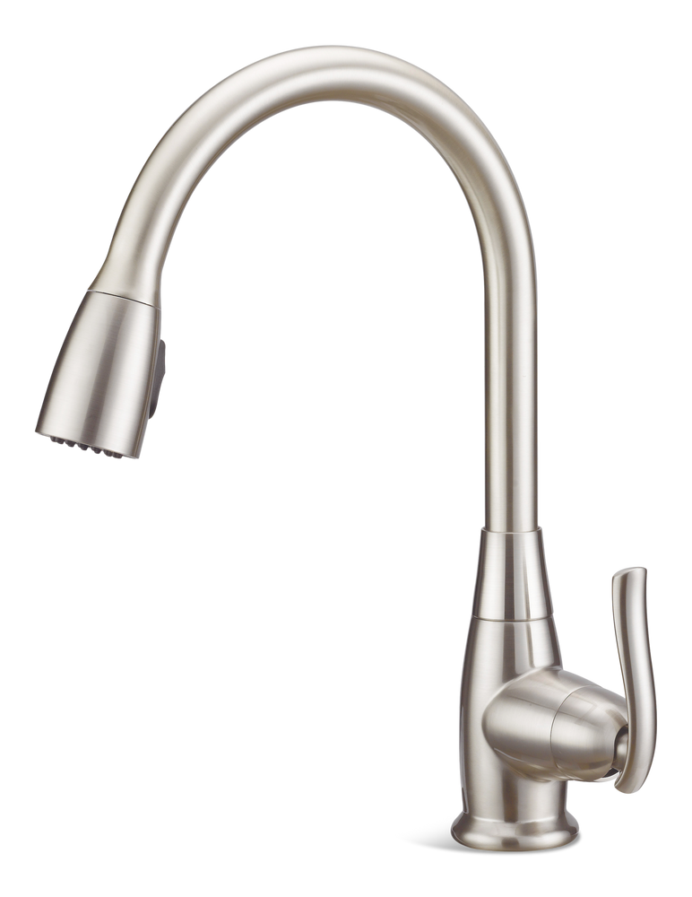 Terrazo Single Handle Pull Down Kitchen Faucet, Stainless Steel U4821