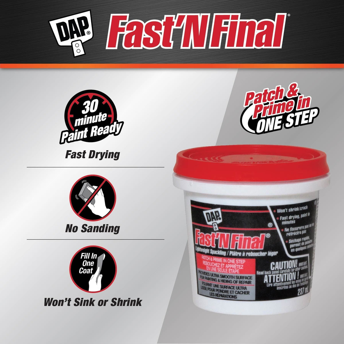 Fast N' Final Lightweight Spackling, 237-mL