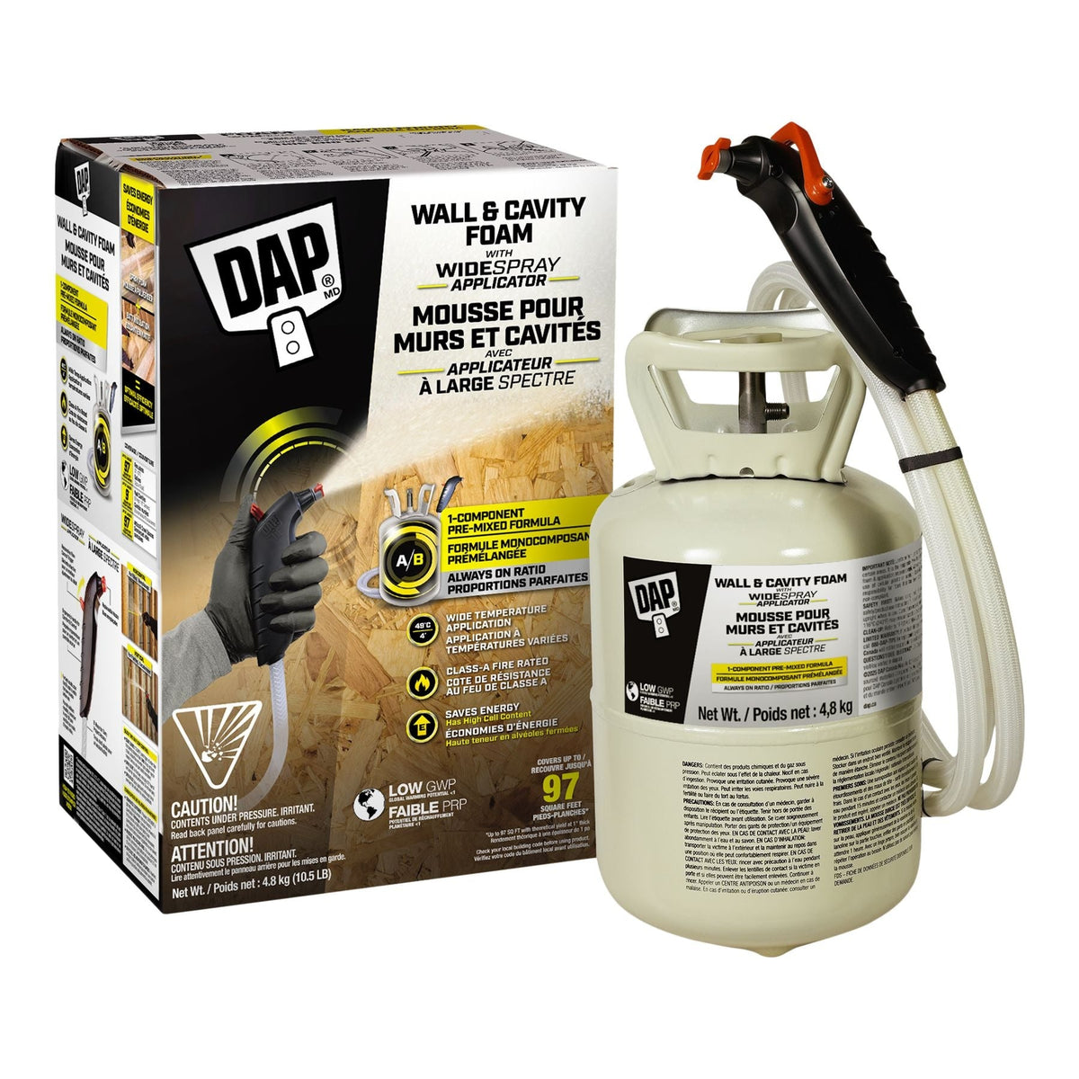 Wall and Cavity 1-Component Foam with Wide Spray, 10.4-lb