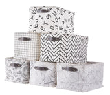 Large Water Resistant Storage Bin, 15-in x 11-in x 9.5-in, 6-pk, Black Pattern