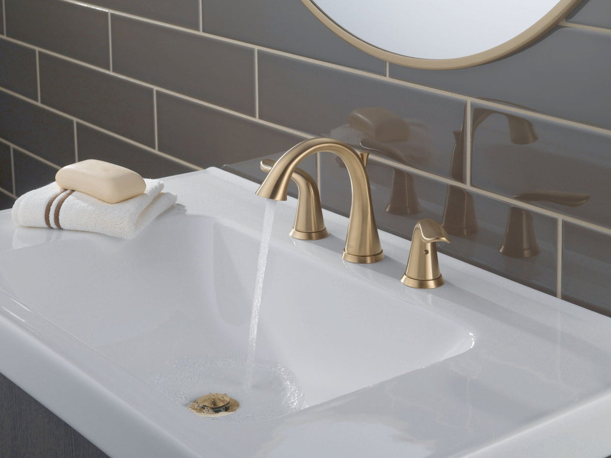 Delta Lahara 2-Handle Widespread Faucet, Champagne Bronze