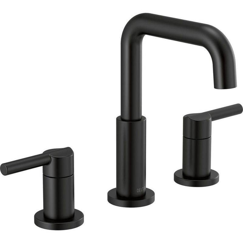 Two Handle Widespread Bathroom Faucet, Matte Black V6154