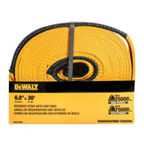Heavy-Duty 75000-lb Break Strength Looped End Recovery Strap, Yellow, 6-in x 30-ft