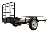 by Marlon 4x6-ft Single-Axle Black Open Rail Utility Trailer with Ramp Gate, 1314-lb Capacity