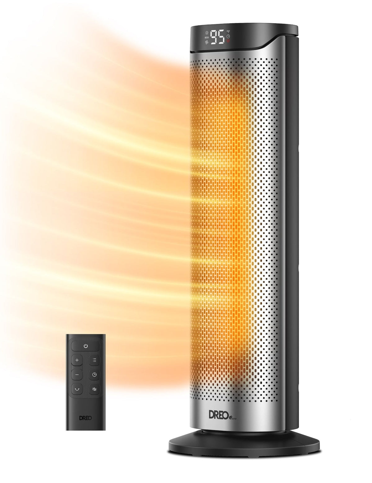 Home 1500W PTC Convection Oscillating Ceramic Electric Tower Heater, 23-in